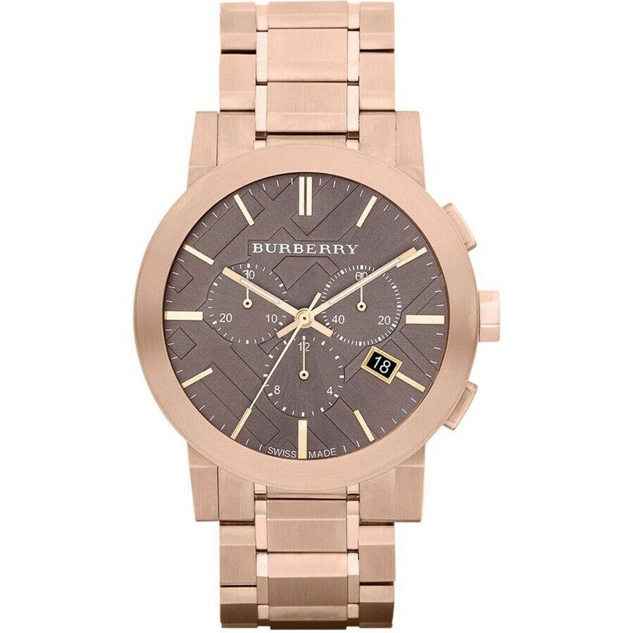 Burberry BU9353 Taupe Chronograph Zifferblatt Roségold plattiertes Stahl Herren Uhr Burberry BU9353 Taupe Chronograph Zifferblatt Roségold plattiertes Stahl Herren Uhr